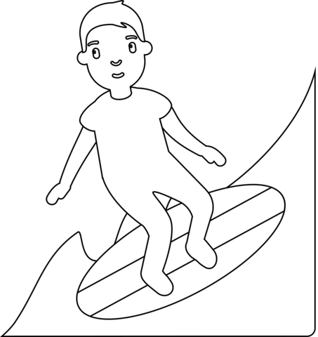 Surfer Emoji Coloring Page